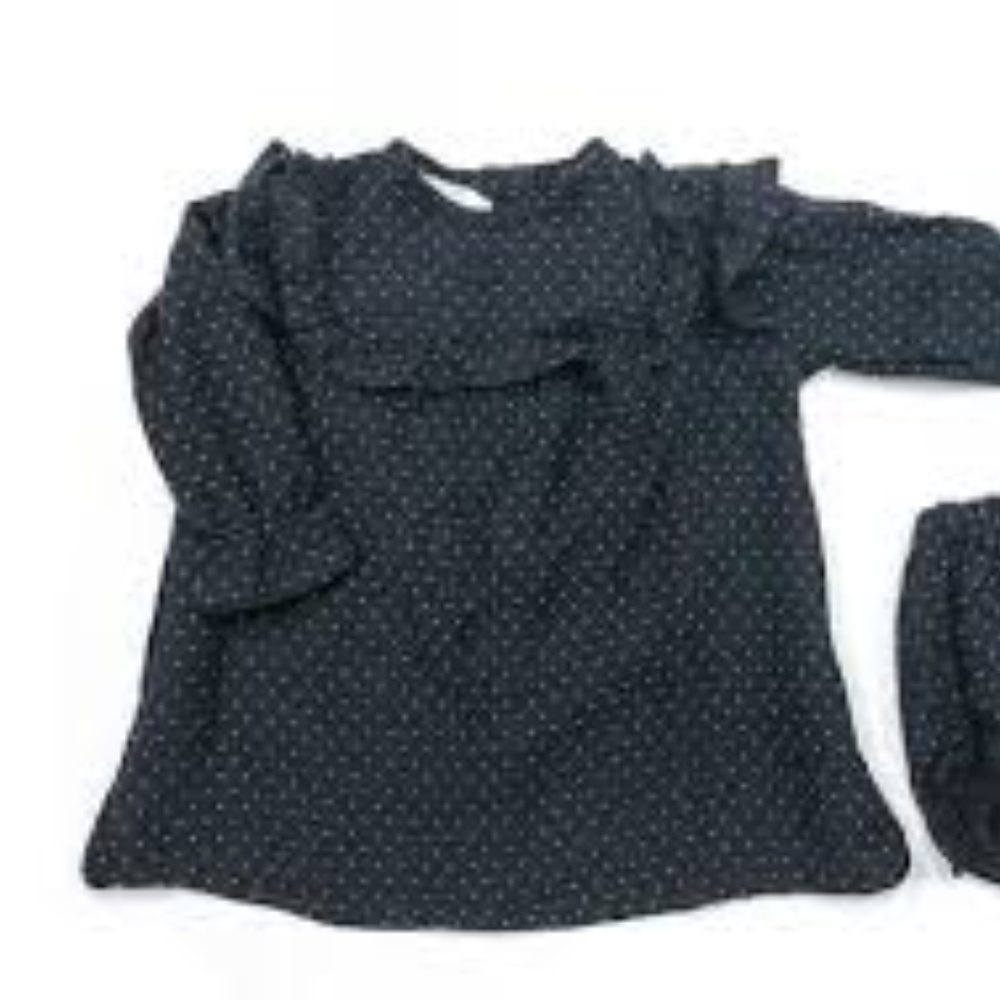 Tocoto Vintage Black Dot Dress - 3T